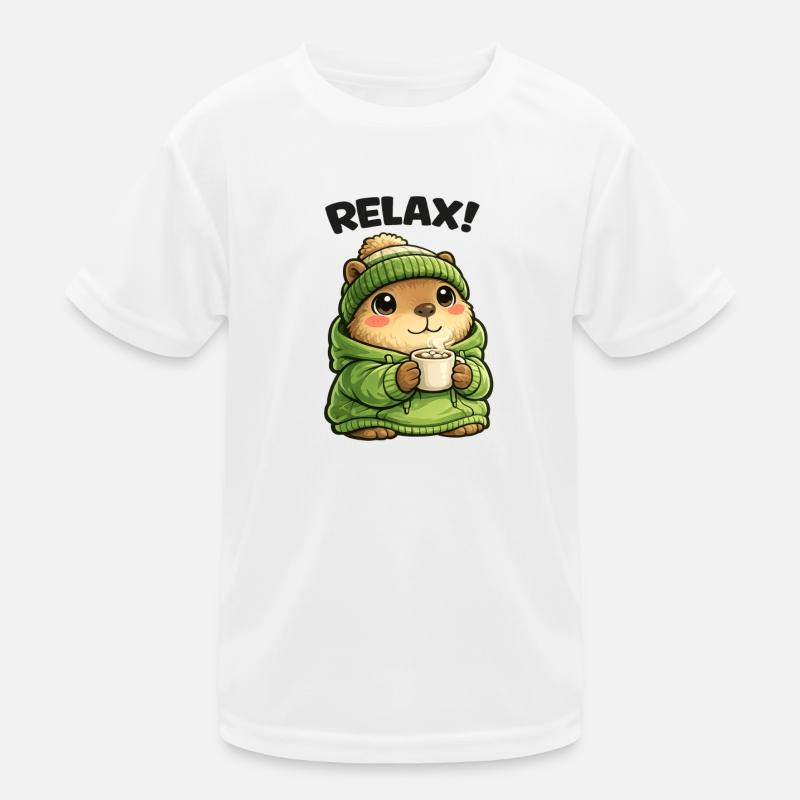 Relax Bear in the Green Pullover Hoodie Kids Functional T-Shirt