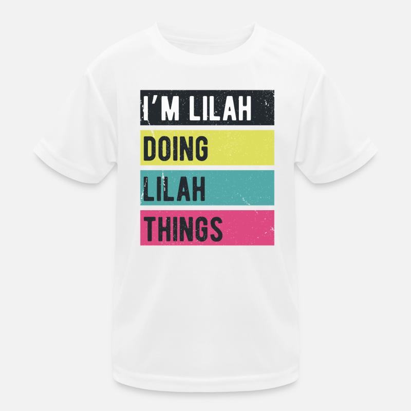 I’m Lilah Doing Lilah Things Retro Colors Kinder Funktions-T-Shirt