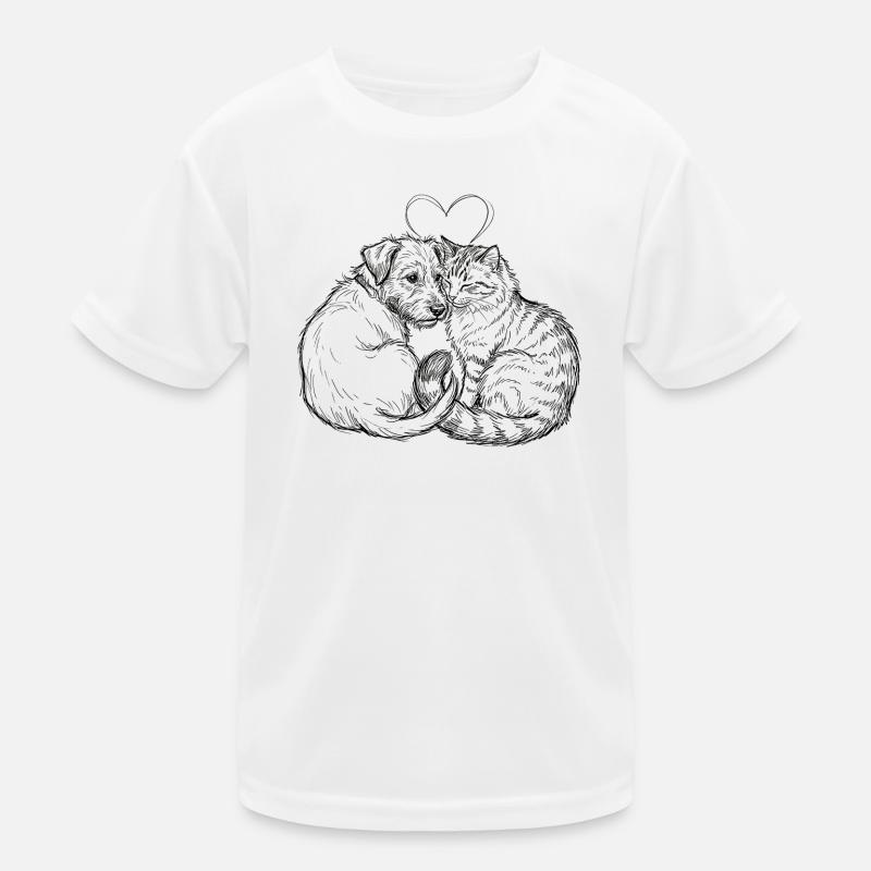Amis mignons (Chat + Chien) T-shirt sport Enfant