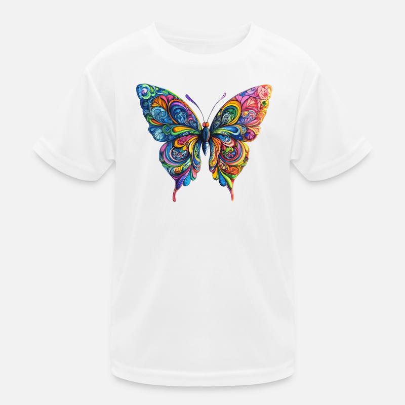 Colorful Color Butterfly Kids Functional T-Shirt