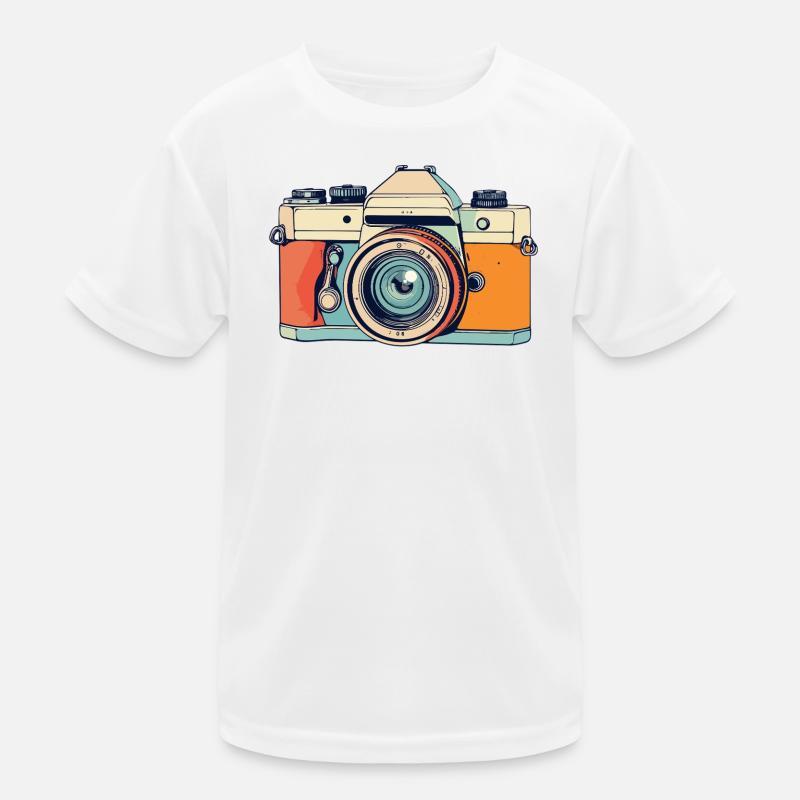 Retro SLR Camera Camera Camera Illustration Kids Functional T-Shirt