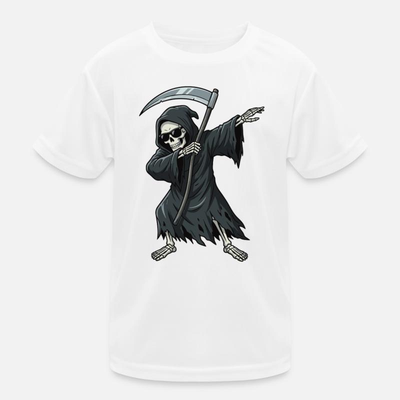 Dabbing Grim Reaper – Dessin animé Drôle du Crâne T-shirt sport Enfant
