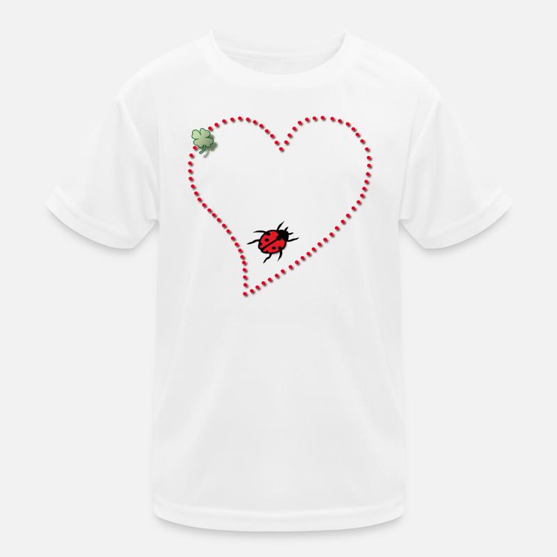 Cœur avec trèfle et coccinelle T-shirt sport Enfant