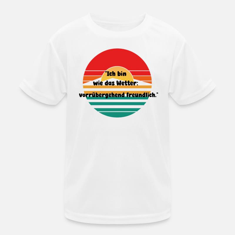 Sunset Retro Motif Kids Functional T-Shirt