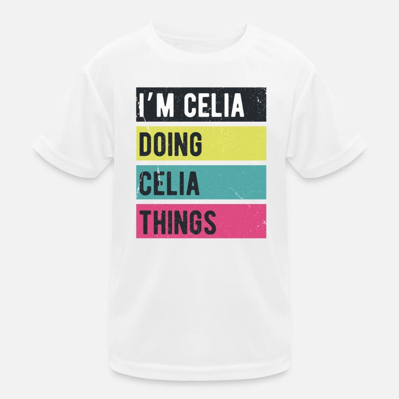 I’m Celia Doing Celia Things Retro Colors Kids Functional T-Shirt