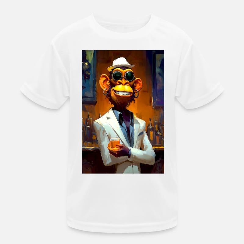 Singe en costume au bar T-shirt sport Enfant