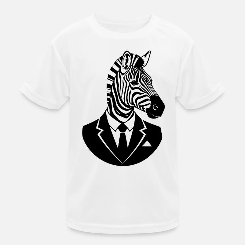 Zebra im Anzug – Elegantes Tier Business Design Kinder Funktions-T-Shirt
