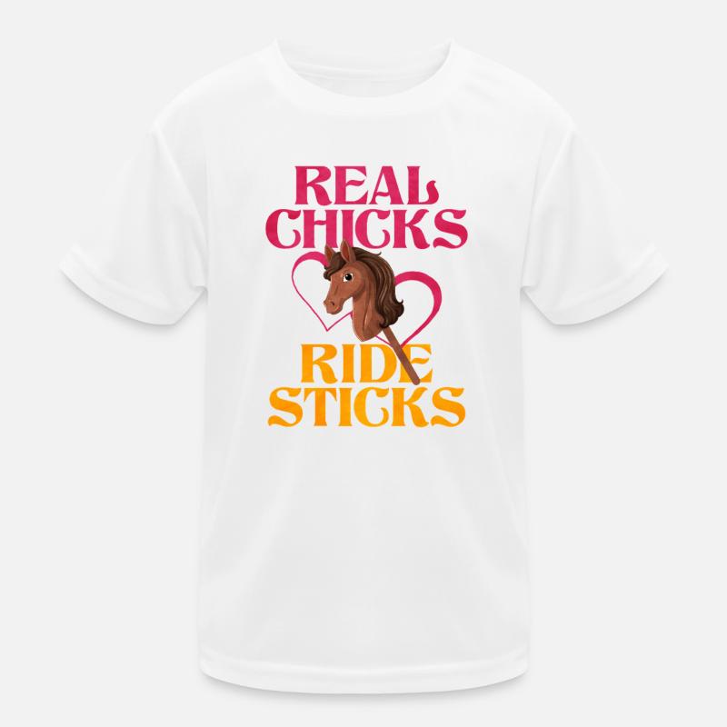 Real Chicks Ride Sticks Hobby Horsing Kinder Funktions-T-Shirt