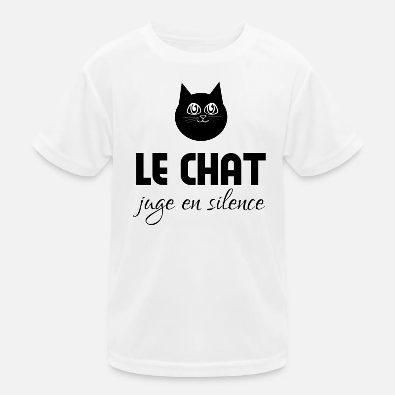 Die Katze urteilt schweigend - Kinder Funktions-T-Shirt - Weiß