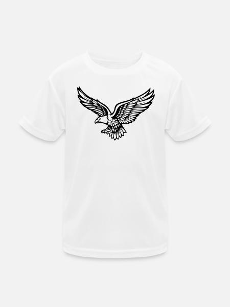 Adler - Kinder Funktions-T-Shirt - Weiß - Vorne