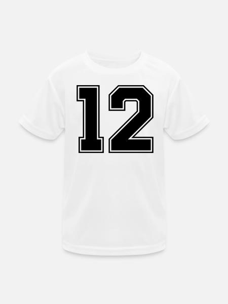 12 Number - Kids Functional T-Shirt - white - Front