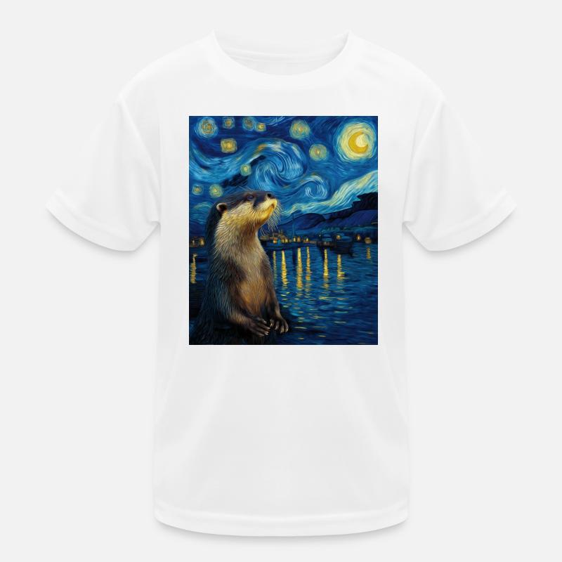 Otter Van Gogh Kinder Funktions-T-Shirt