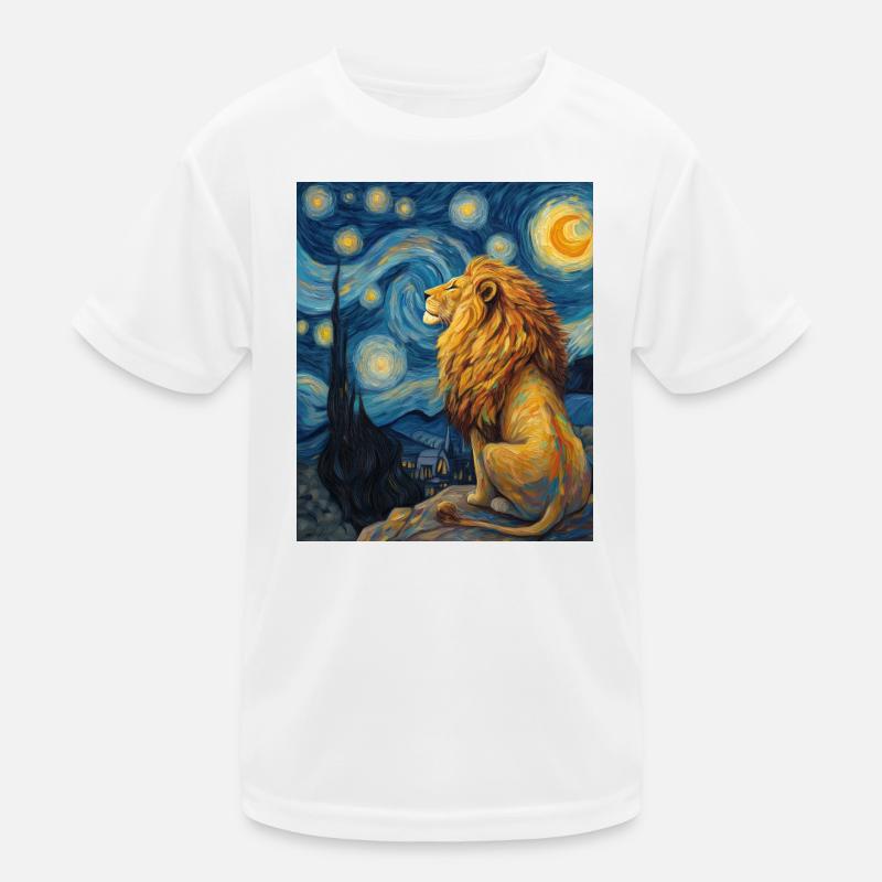 Löwe Van Gogh Kinder Funktions-T-Shirt