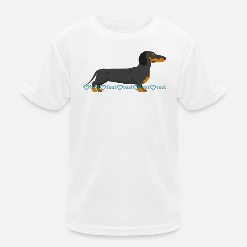 Dachshund silhouette with watermark pattern Kids Functional T-Shirt