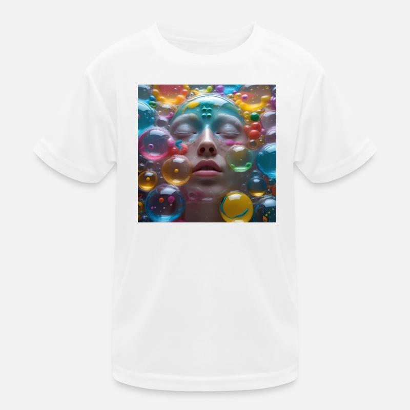 Gesicht unter Neonblasen Kinder Funktions-T-Shirt