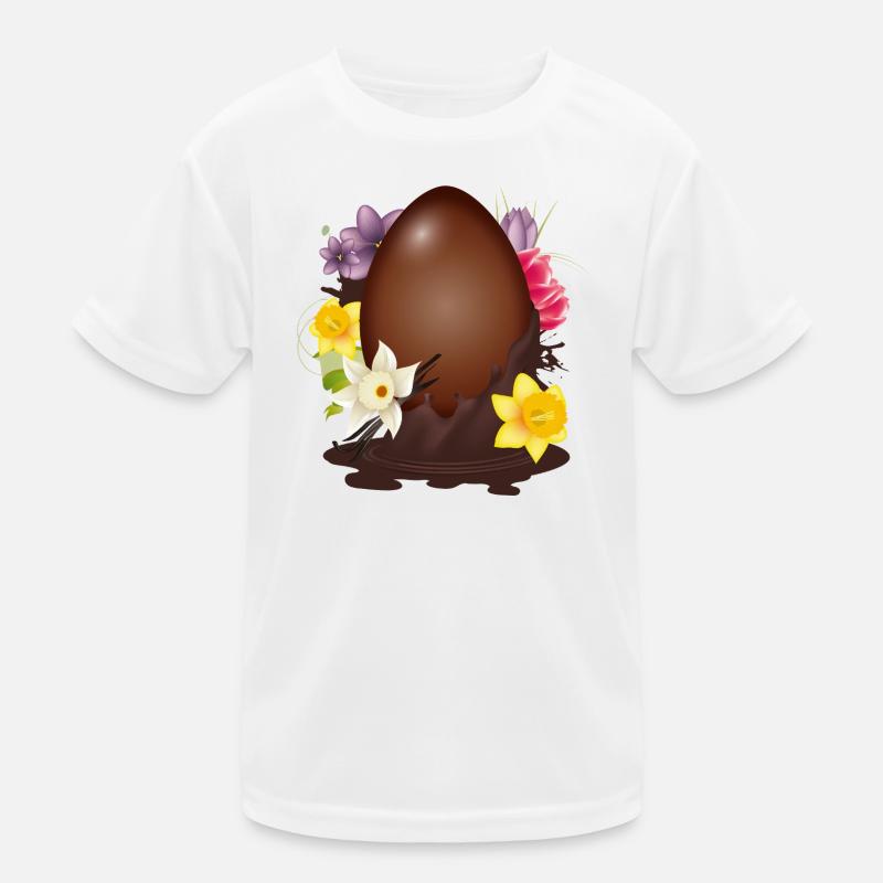 Chocolate Easter Egg with Flowers and Vanilla Kids Functional T-Shirt