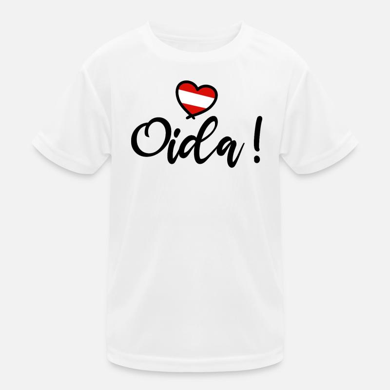 Oida! Austria Heart I love Austria Dialect Kids Functional T-Shirt