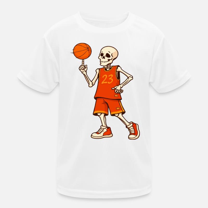 Skeleton Hoops 23 Kids Functional T-Shirt