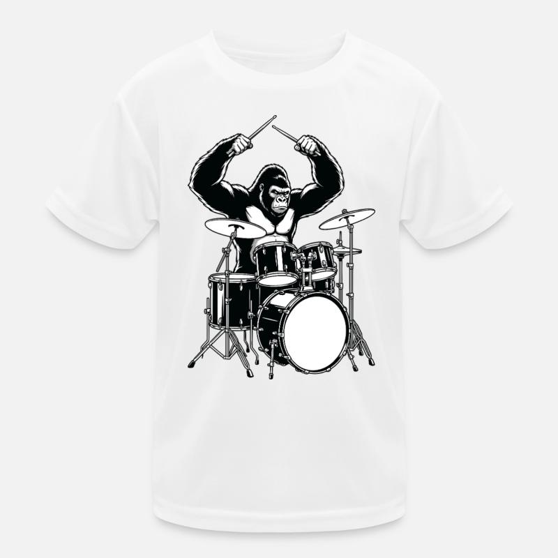 Drummer Gorilla - batterie T-shirt sport Enfant