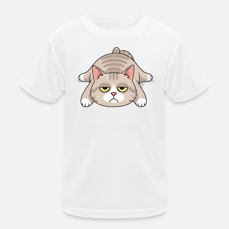 Grim late riser cat morning grouch Kids Functional T-Shirt