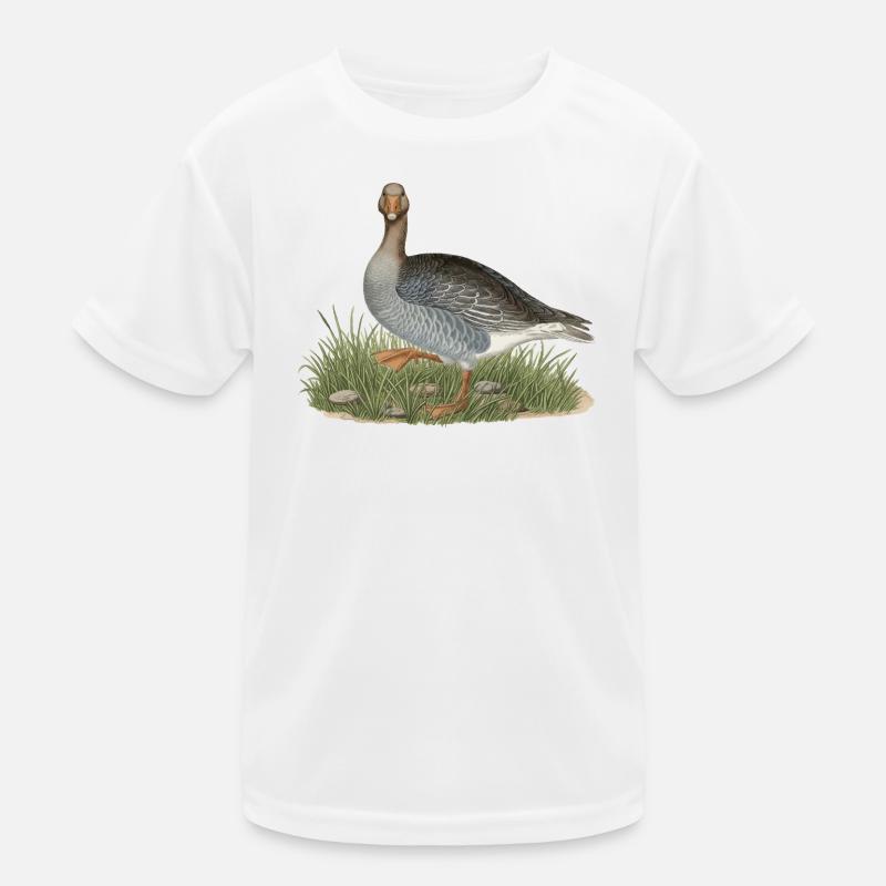 Vintage Graugans-Kunst, Wildtier-Vogelillustration Kinder Funktions-T-Shirt