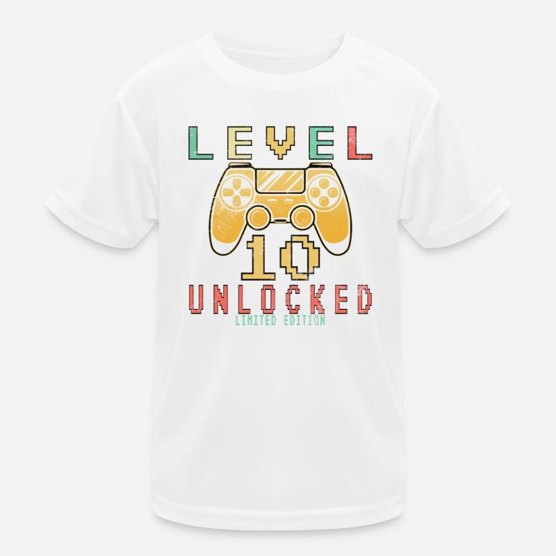 Level 10 Unlocked Zocker 10 Geburtstag Geschenk Kinder Funktions-T-Shirt