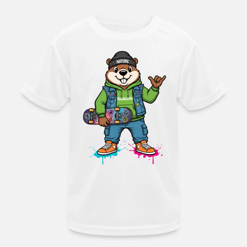 Trailbrawler Biber Skateheld Kinder Funktions-T-Shirt