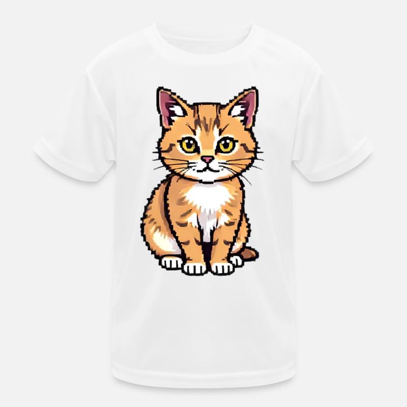 Katze Pixel Art Kinder Funktions-T-Shirt