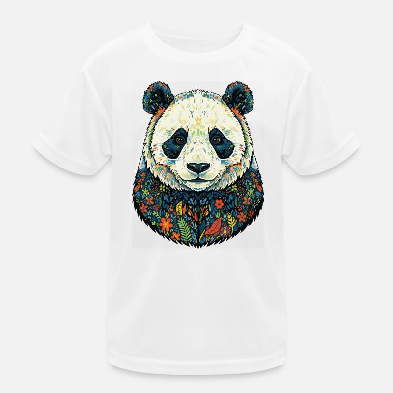 Portrait de Flora Panda avec des fleurs T-shirt sport Enfant