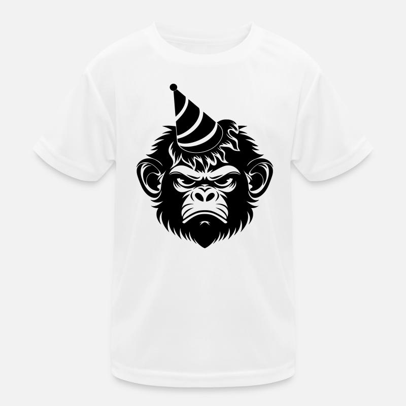 Launischer Affe mit Party-Hut Kinder Funktions-T-Shirt