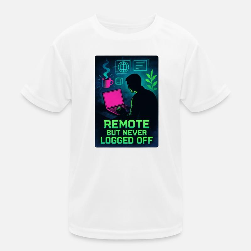Télétravailleur Connecté H24 Design Néon Cyber T-shirt sport Enfant