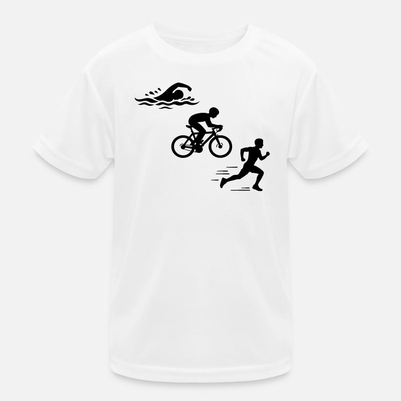 Triathlon Silhouette Triathlet Kinder Funktions-T-Shirt