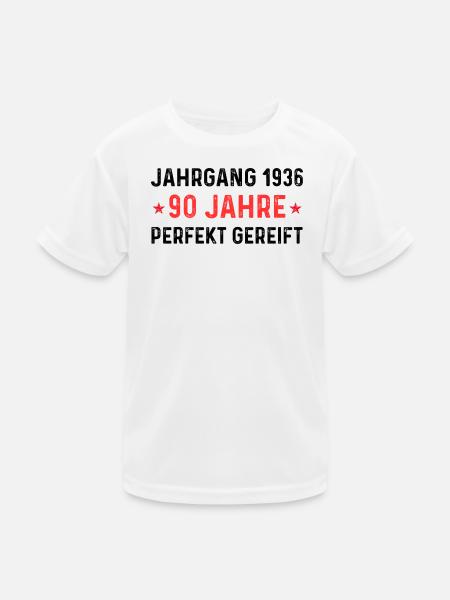 Jahrgang 1936 – 90 Jahre perfekt gereift - Kinder Funktions-T-Shirt - Weiß