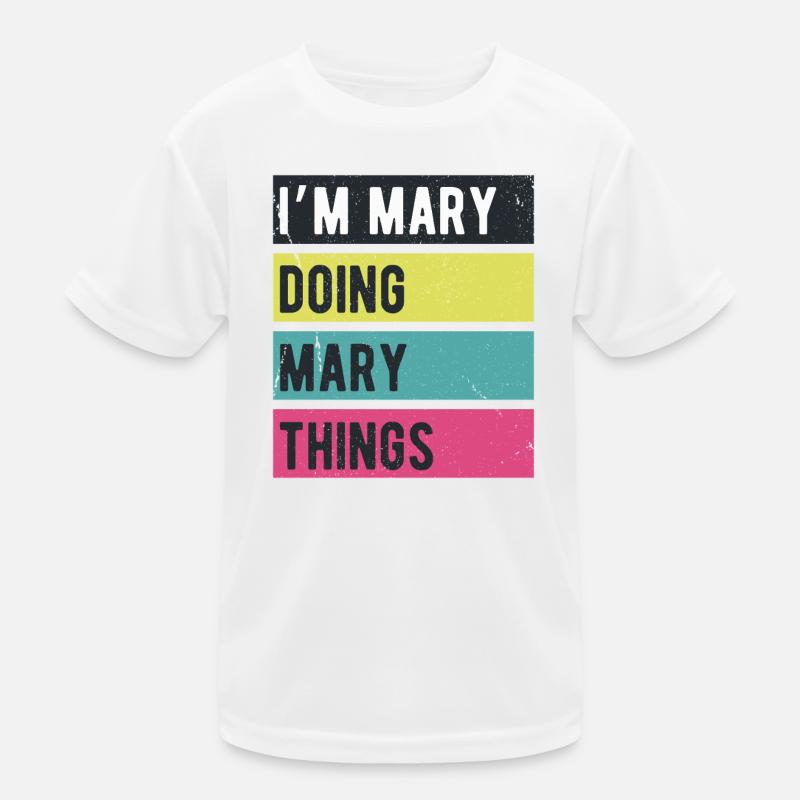 Ich bin Mary Doing Mary Things Retro Colors Kinder Funktions-T-Shirt