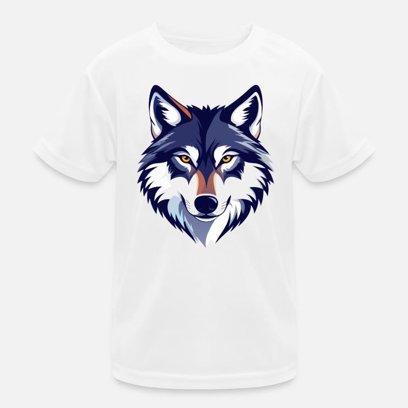 Wolfsblick Wolfskopf Wolf Kopf Motiv Kinder Funktions-T-Shirt