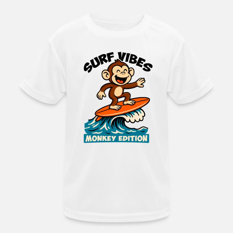 Surf Vibes, Monkey Edition. Glücklicher Surfaffe Kinder Funktions-T-Shirt