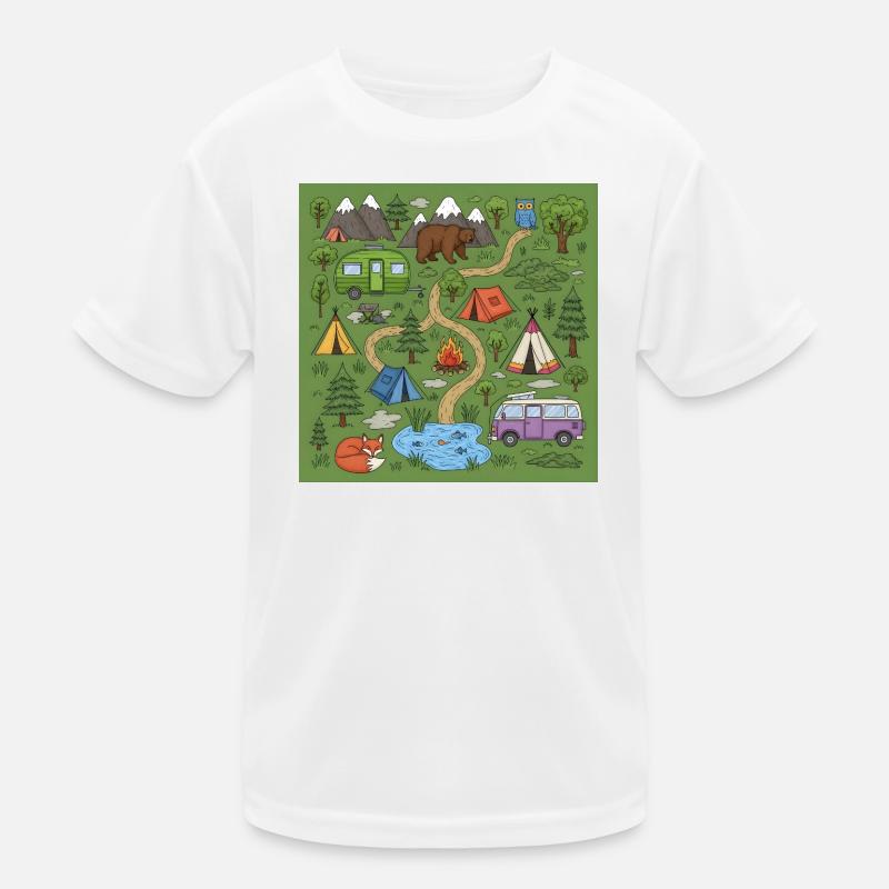 Illustration d’aventure de camping en forêt T-shirt sport Enfant