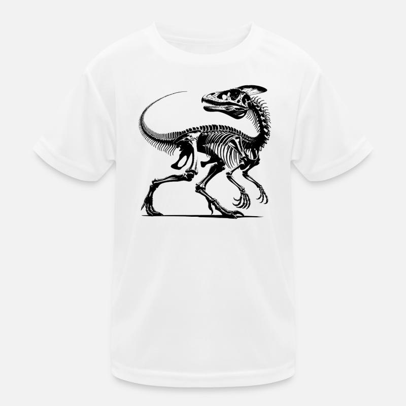 Dinosaur Raptor with Backbone Bones Kids Functional T-Shirt