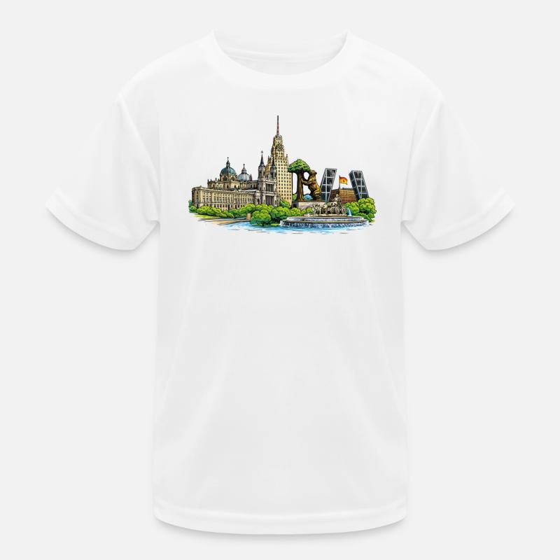 Madrid Skyline  Kinder Funktions-T-Shirt