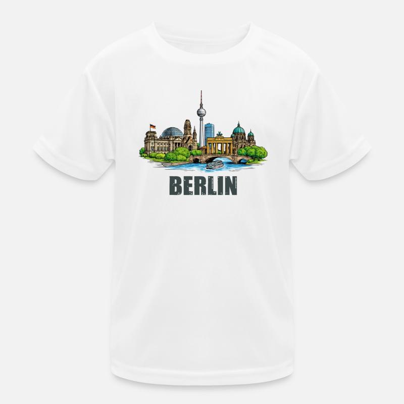 Berliner Skyline  Kinder Funktions-T-Shirt