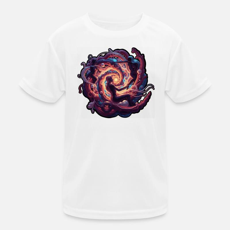 Dancing Cosmic Vortex Kids Functional T-Shirt
