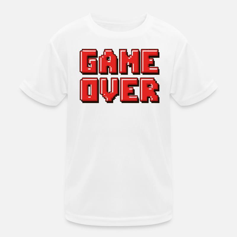 Pixel Game Over Retro-Banner - Kinder Funktions-T-Shirt - Weiß