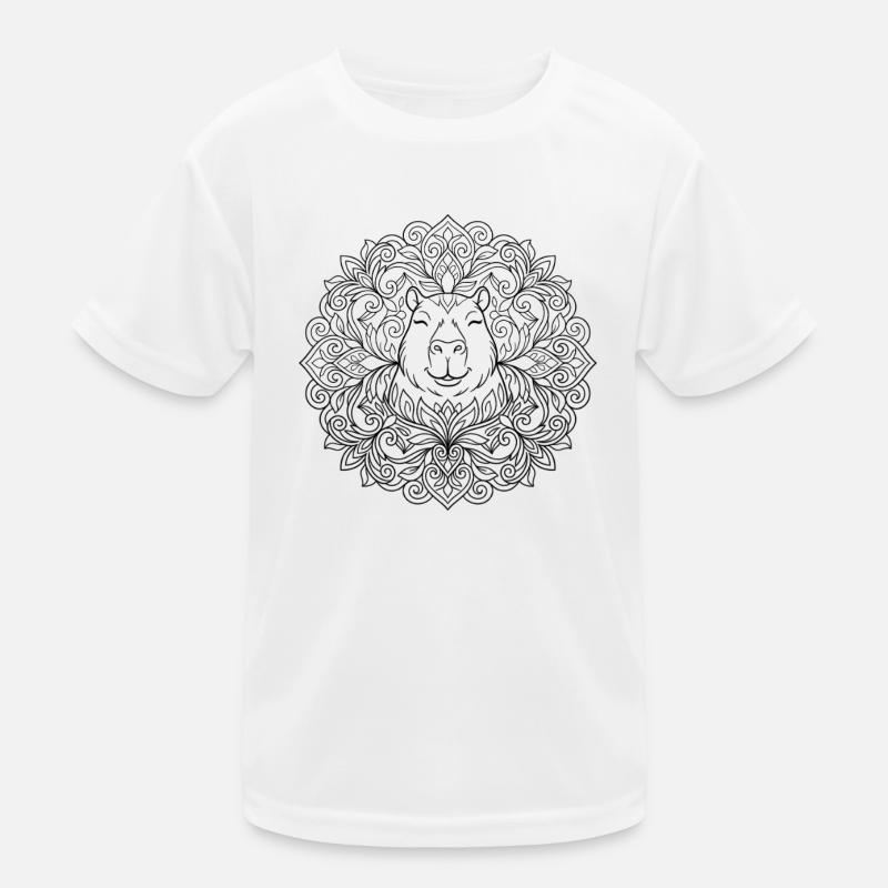 Ornament Capybara im Mandala Stil Kinder Funktions-T-Shirt