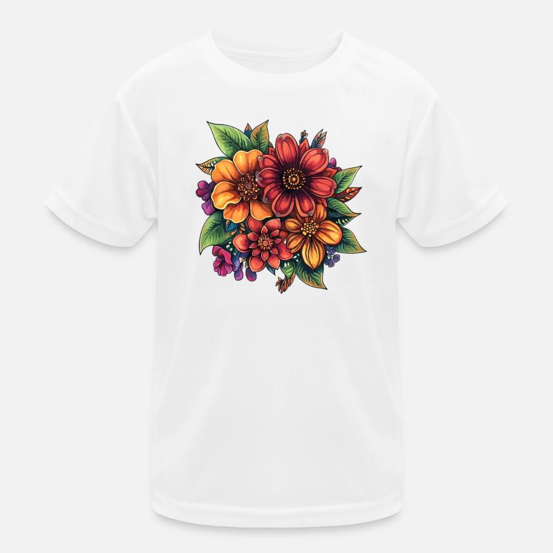 Composition florale colorée T-shirt sport Enfant