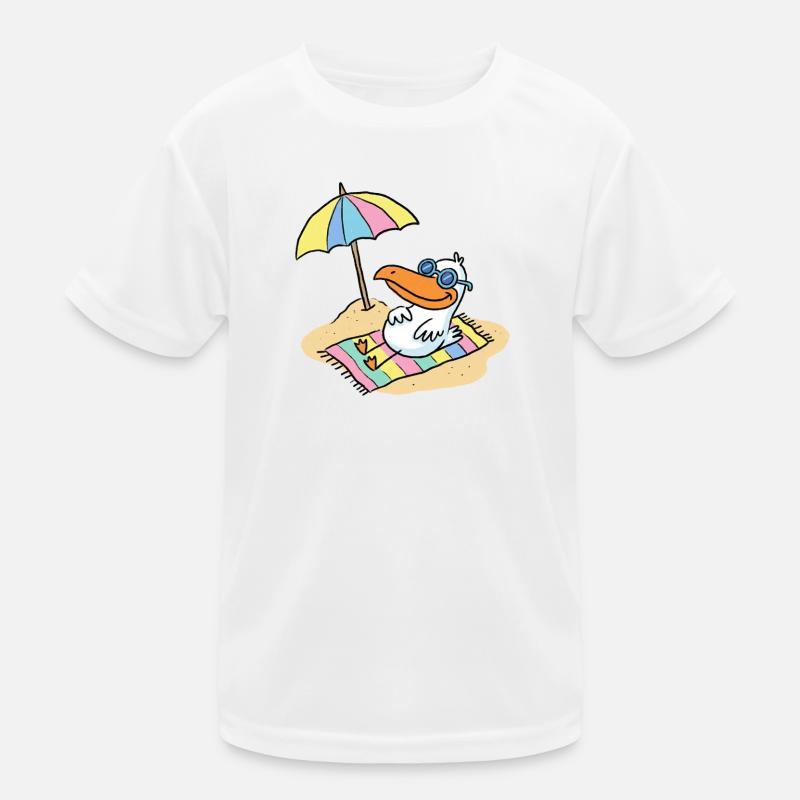 Oiseau du soleil sur la plage avec parasol T-shirt sport Enfant