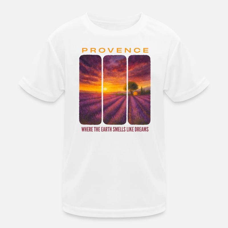Lavendel-Provence Kinder Funktions-T-Shirt