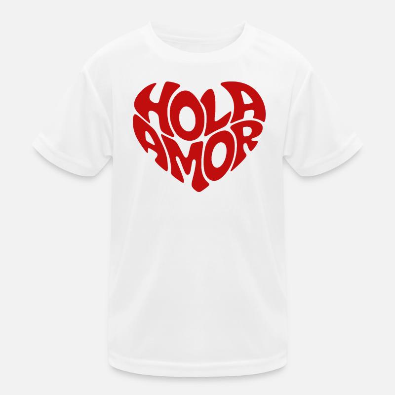 Hola Amor Retro Red Heart Love Kinder Funktions-T-Shirt
