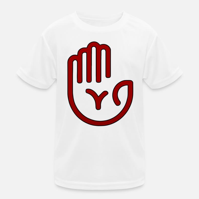 Roter Minimal-Handabdruck Kinder Funktions-T-Shirt
