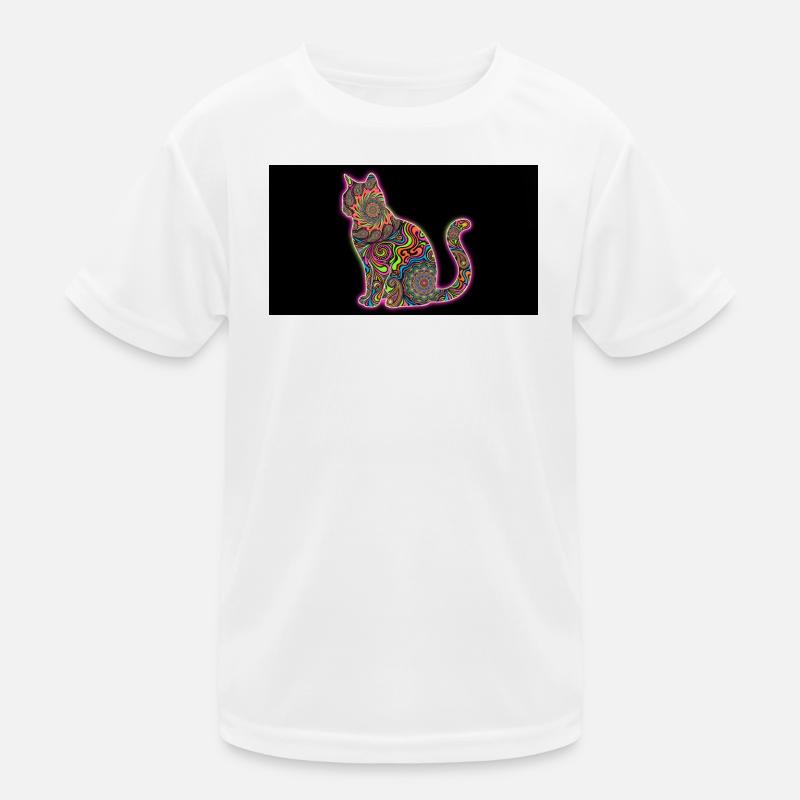 Psychedelische Katzenmuster Kinder Funktions-T-Shirt