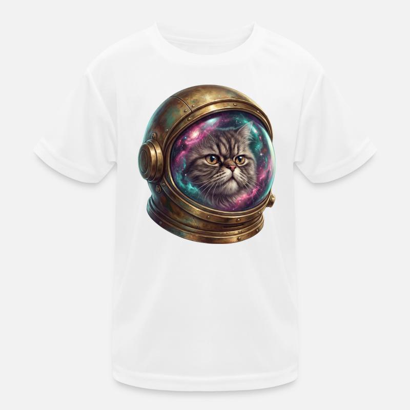 Astronaute chat dans un casque spatial T-shirt sport Enfant